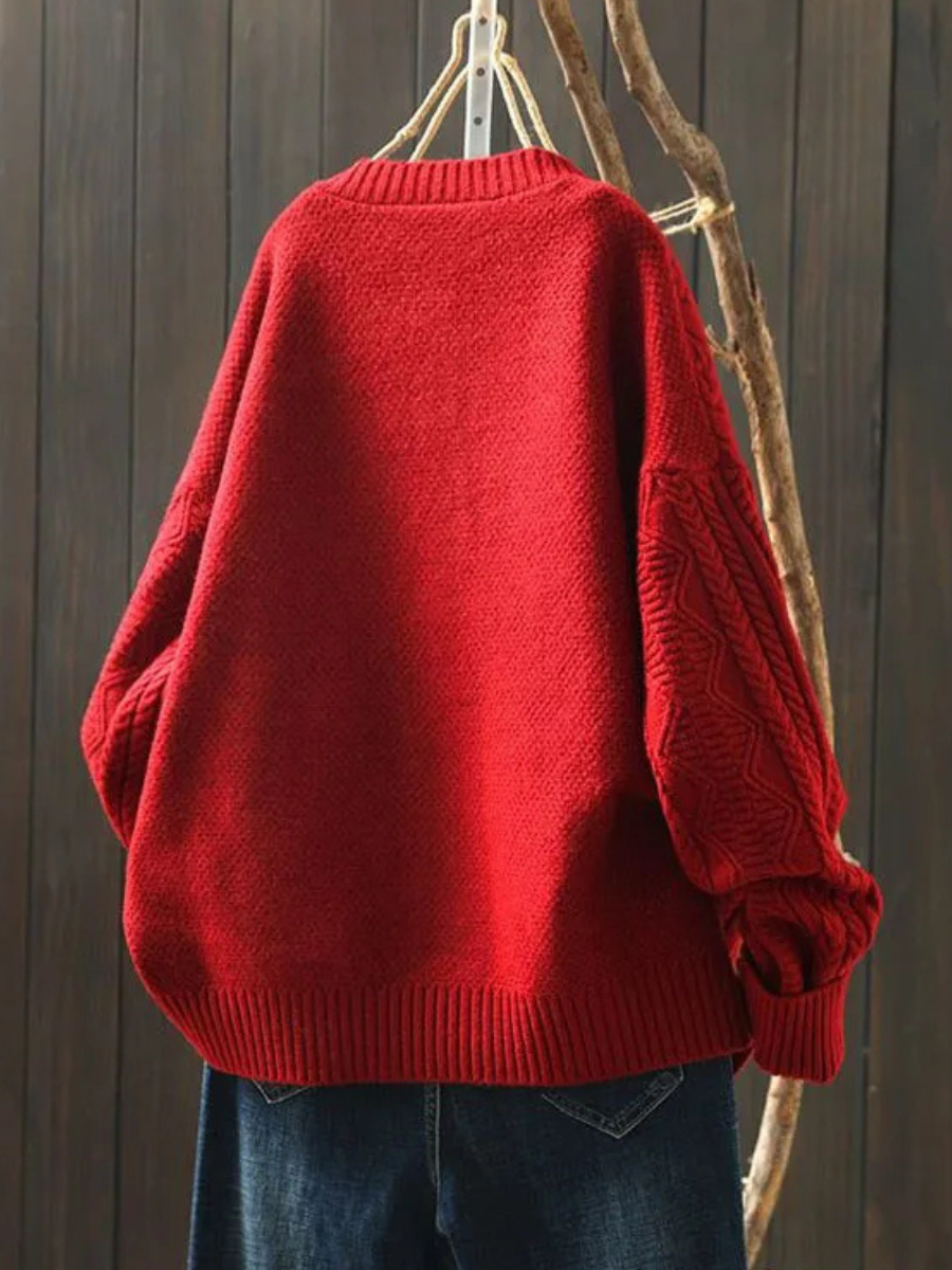 Jessamine | Women's Cable Knit Cardigan Oversized Button Up
