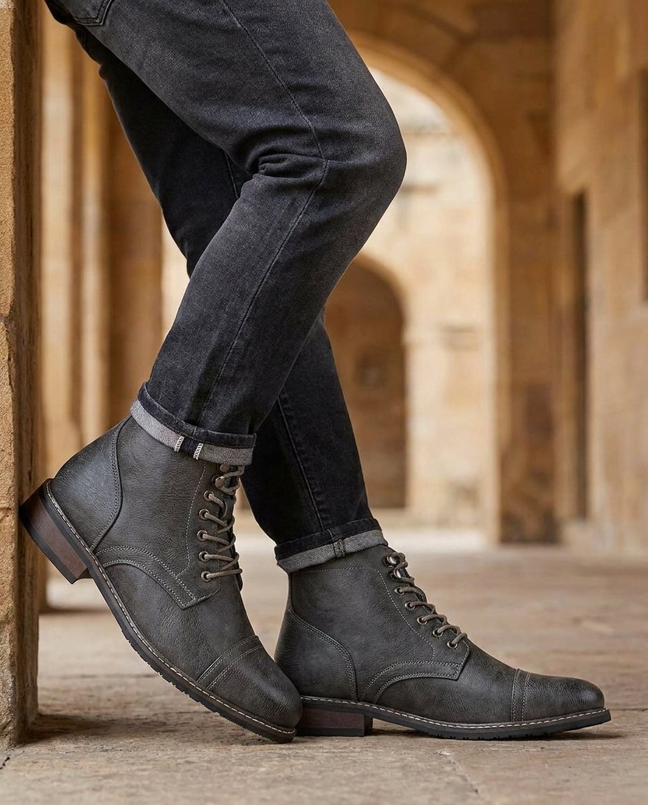 Killian | Men's Leather Boots Lace Up Brogue