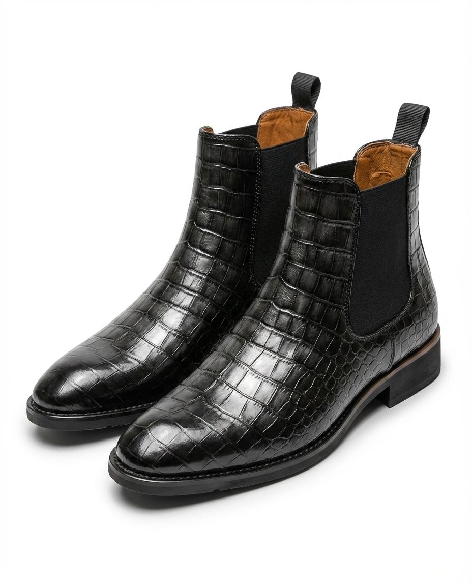 Lachlan | Men's Leather Boots Chelsea Brogue