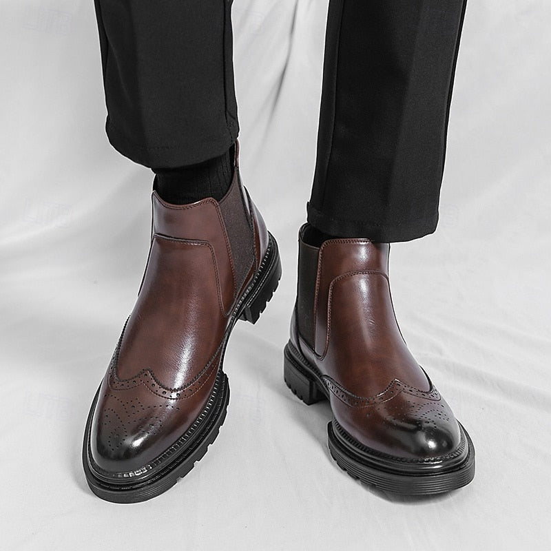 Lionel | Men's Brogue Chelsea Boots Leather