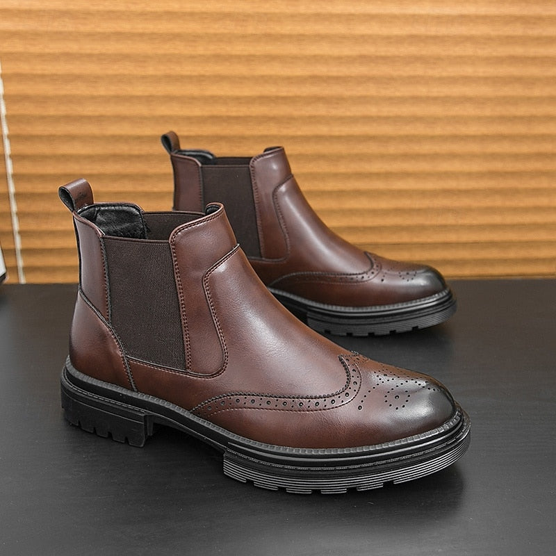 Lionel | Men's Brogue Chelsea Boots Leather