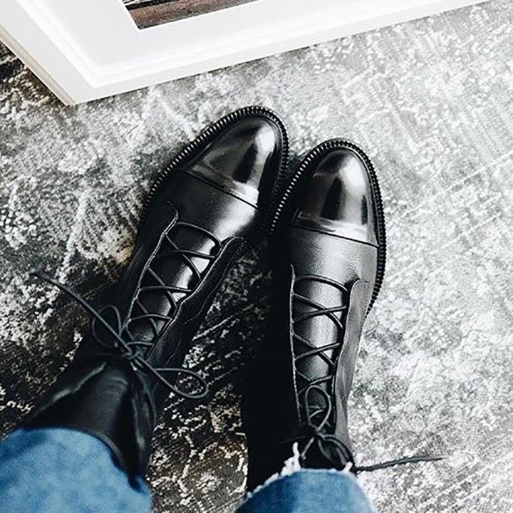Louisa | Women's Lace Up Leather Ankle Boots