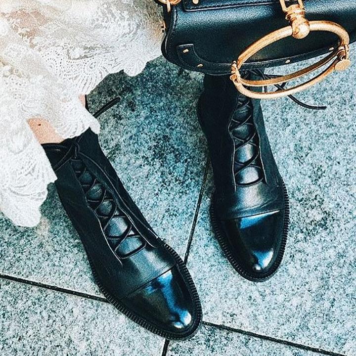Louisa | Women's Lace Up Leather Ankle Boots