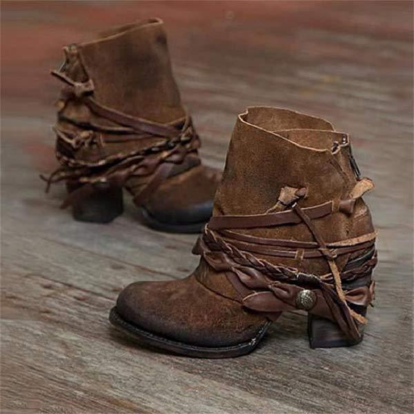 Lucienne | Women's Block Heel Leather Ankle Boots