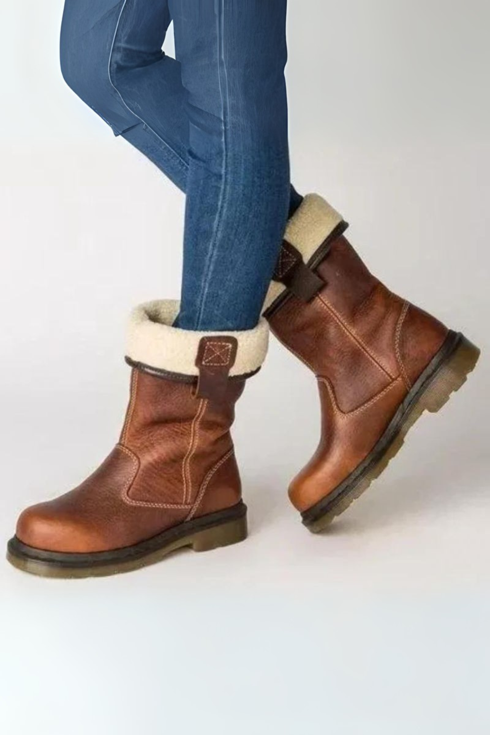 Mabel | Women's Fur Lined Leather Winter Boots Warm