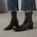Magnolia | Women's Block Heel Leather Ankle Boots