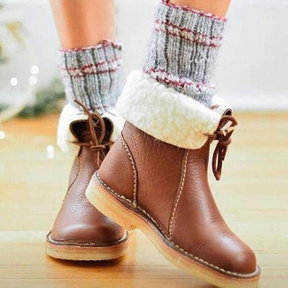 Maisie | Women's Fur Lined Leather Boots Warm Winter