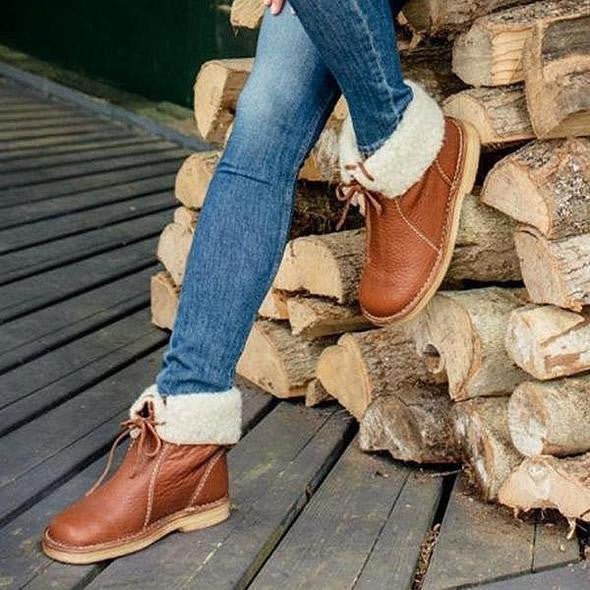 Maisie | Women's Fur Lined Leather Boots Warm Winter