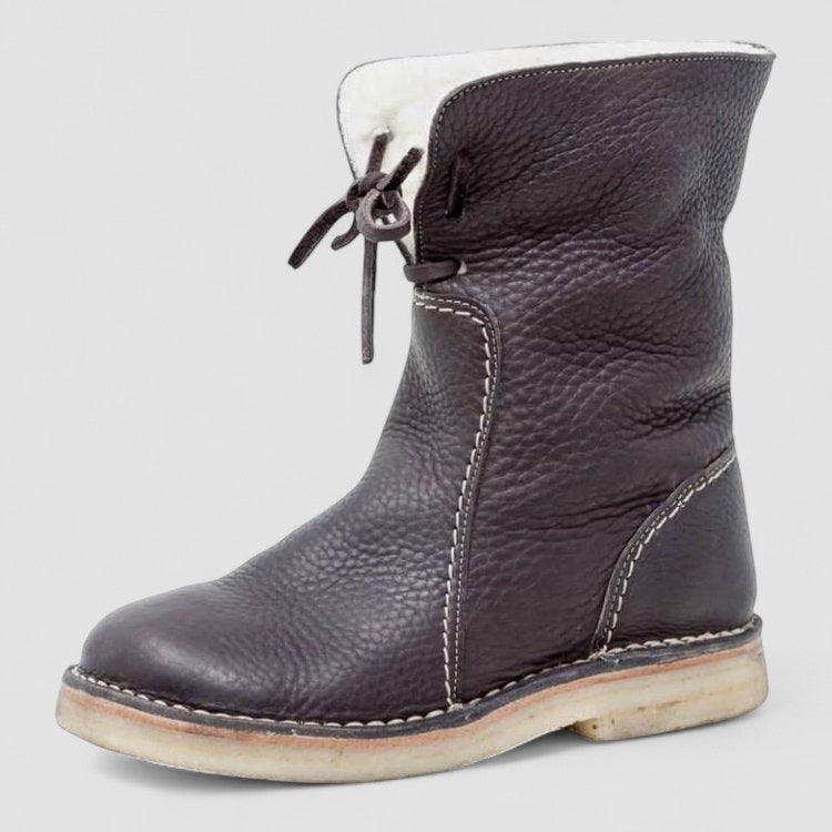 Maisie | Women's Fur Lined Leather Boots Warm Winter