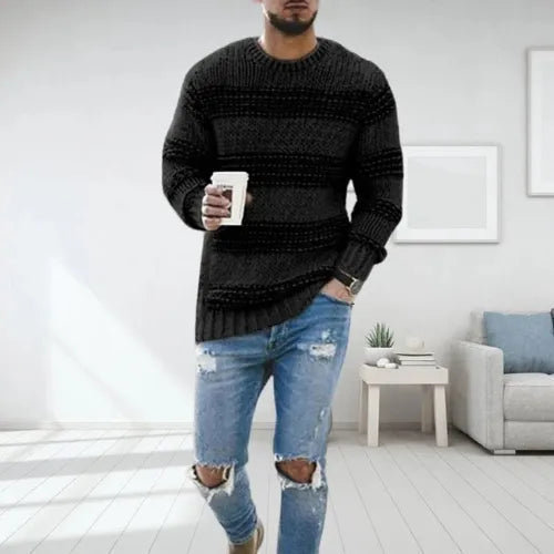 Edmund - Men's Striped Crewneck Sweater