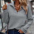 Roxane - Women's Collared Zip Knitted Sweater