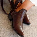 Nadine - Women's Studded Cowboy Ankle Boots