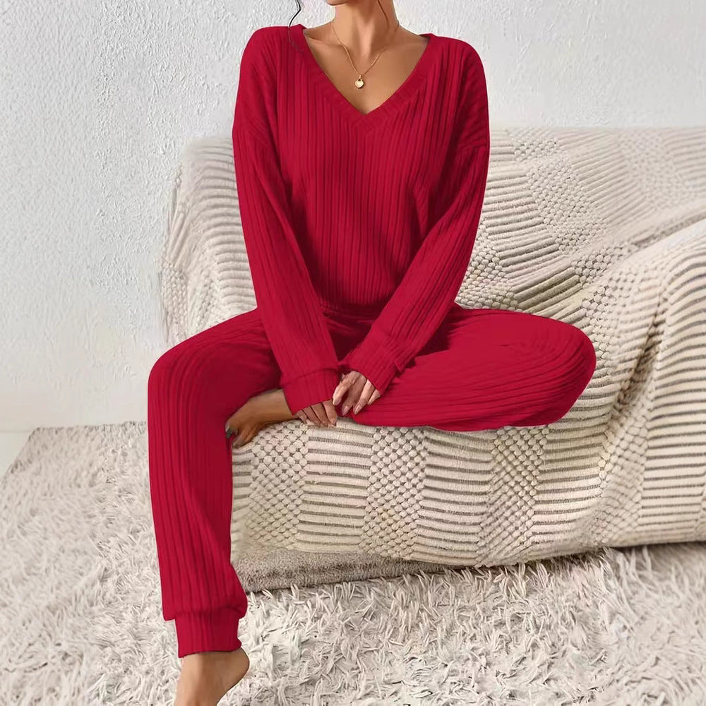 Theodosia - Women's Ribbed Two-Piece Lounge Set