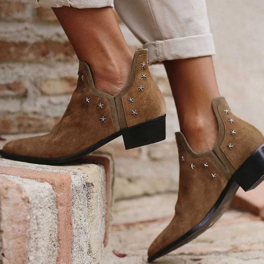 Nadine - Women's Studded Cowboy Ankle Boots