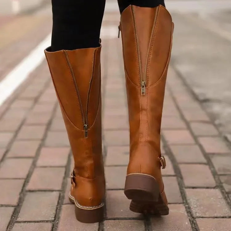 Octavia | Women's Knee High Boots Flat Tall