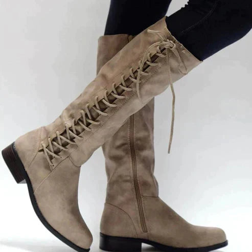 Paloma | Women's Lace Up Knee High Boots Tall