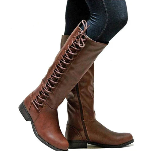 Paloma | Women's Lace Up Knee High Boots Tall