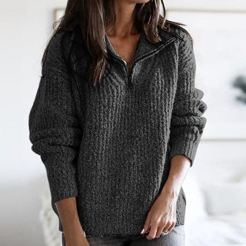 Rosalind | Women's Half Zip Sweater Knitted