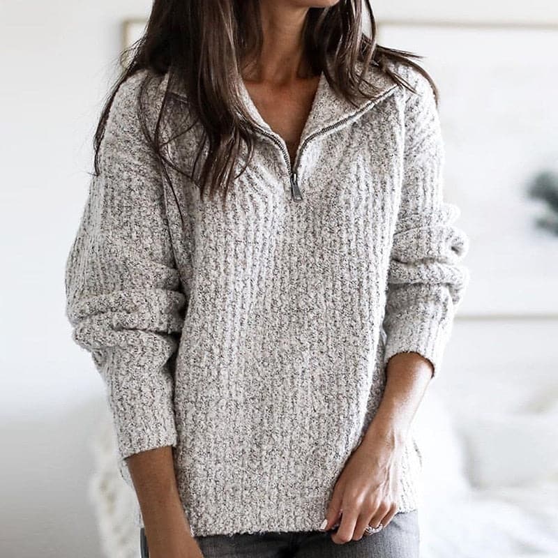 Rosalind | Women's Half Zip Sweater Knitted
