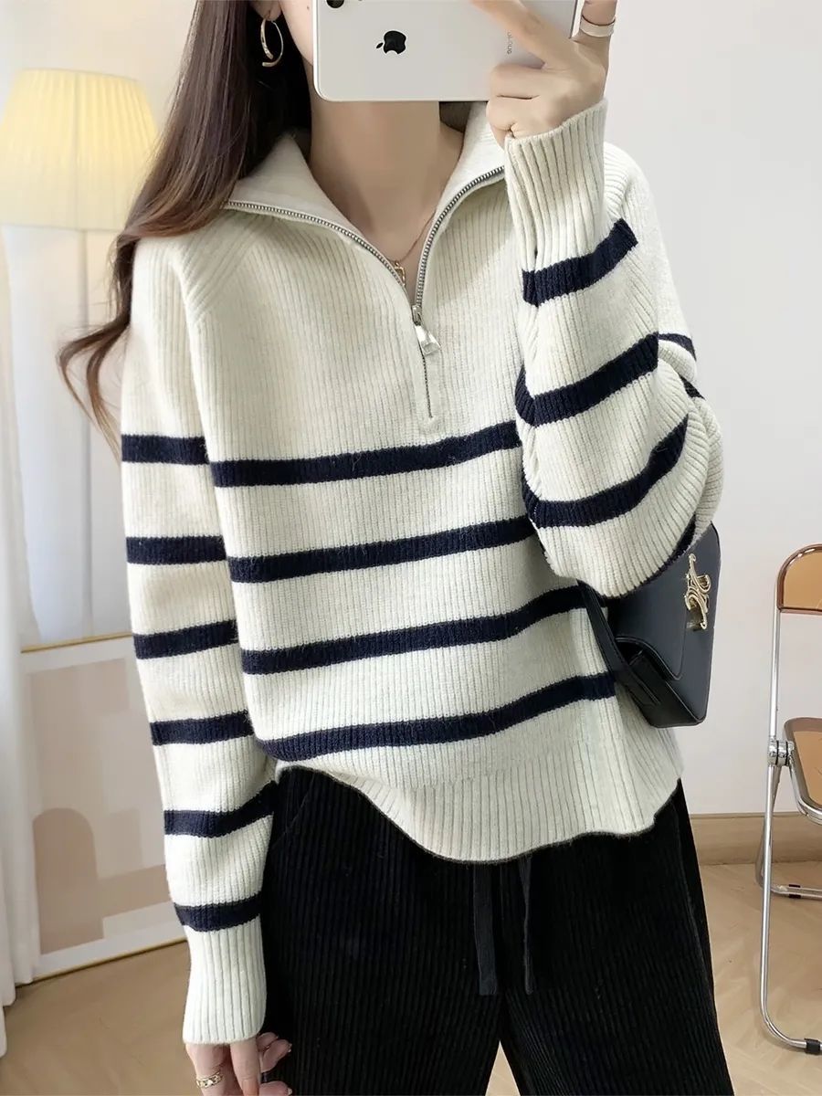 Rowena | Women's Half Zip Sweater Soft Knit