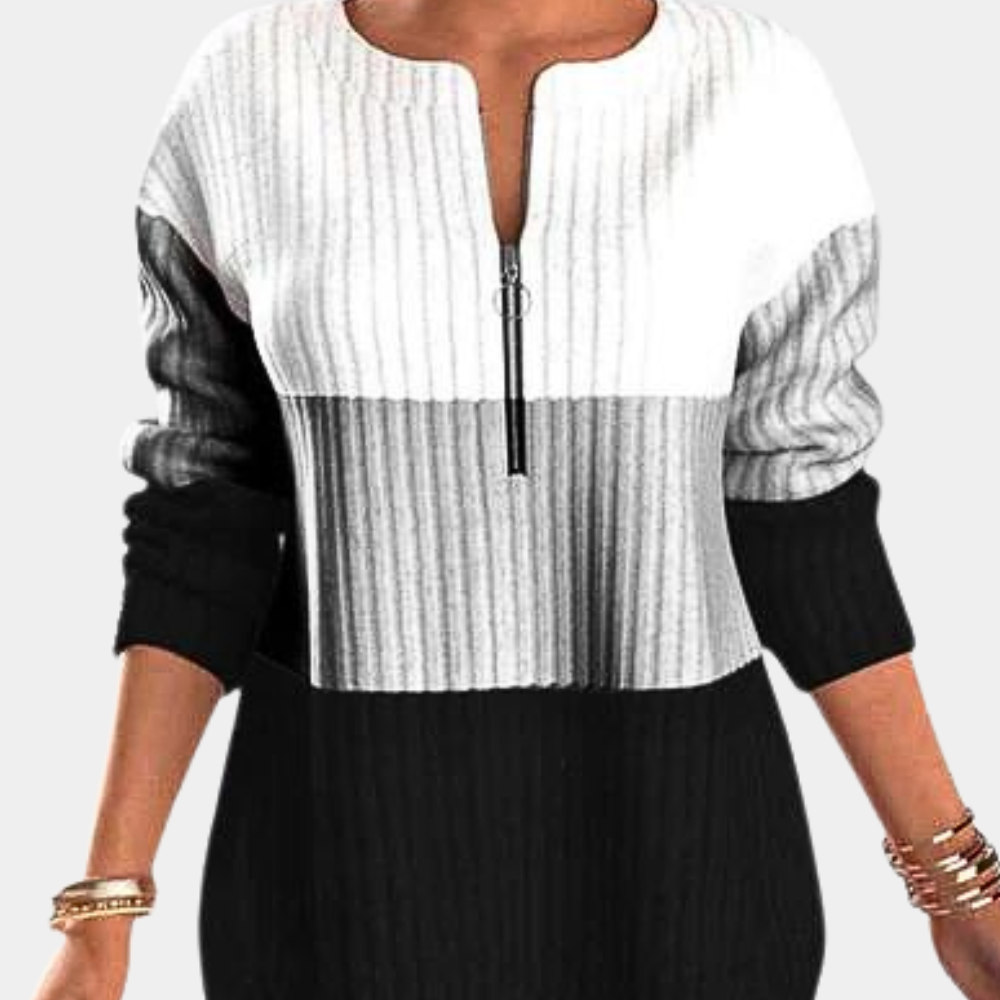 Saskia | Women's Zip Up Sweater Knitted Warm