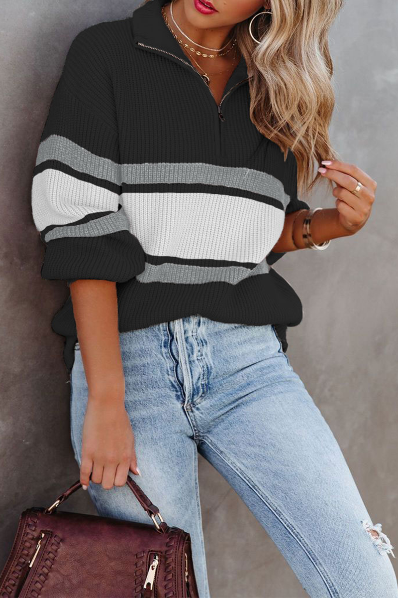 Serena | Women's Funnel Neck Zip Up Knitted Sweater