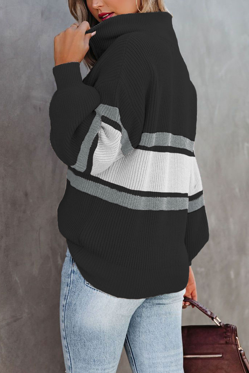 Serena | Women's Funnel Neck Zip Up Knitted Sweater