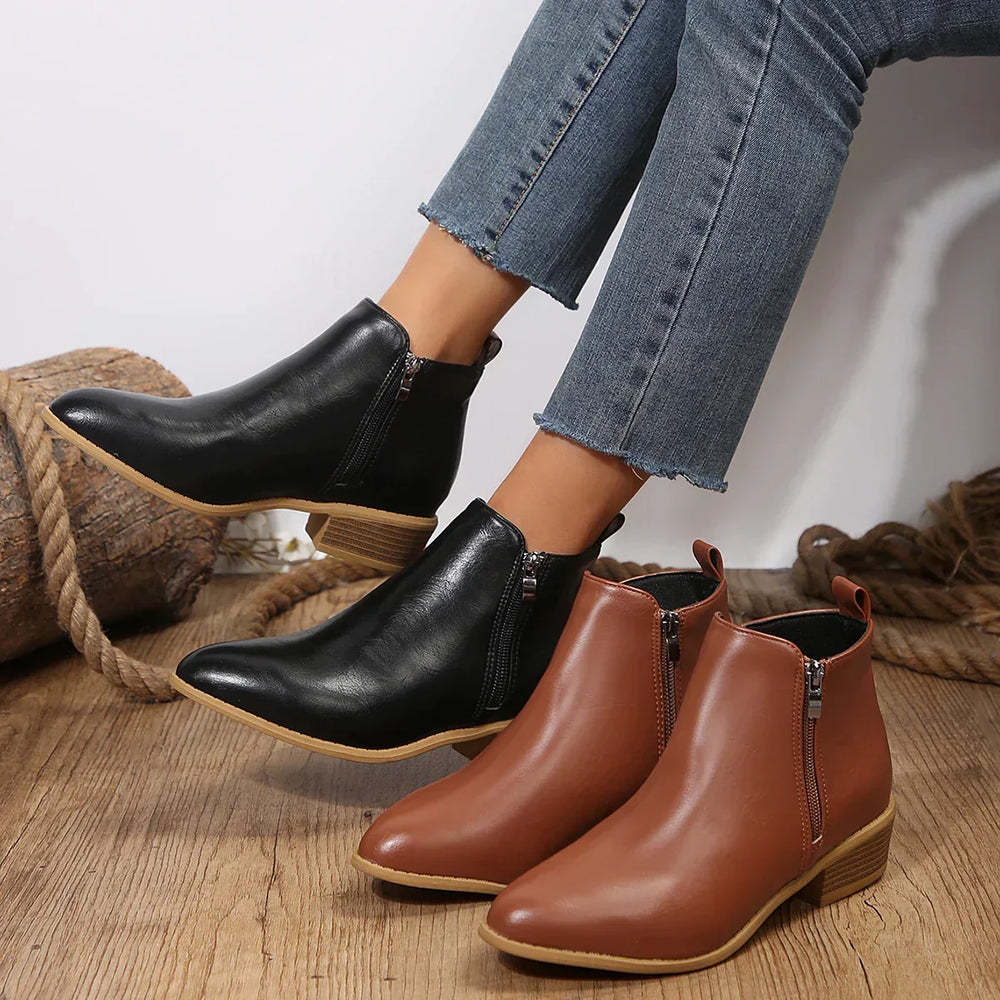 Noelle - Women's Fleece-Lined Comfort Ankle Boots