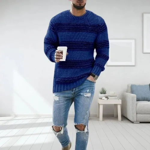 Edmund - Men's Striped Crewneck Sweater
