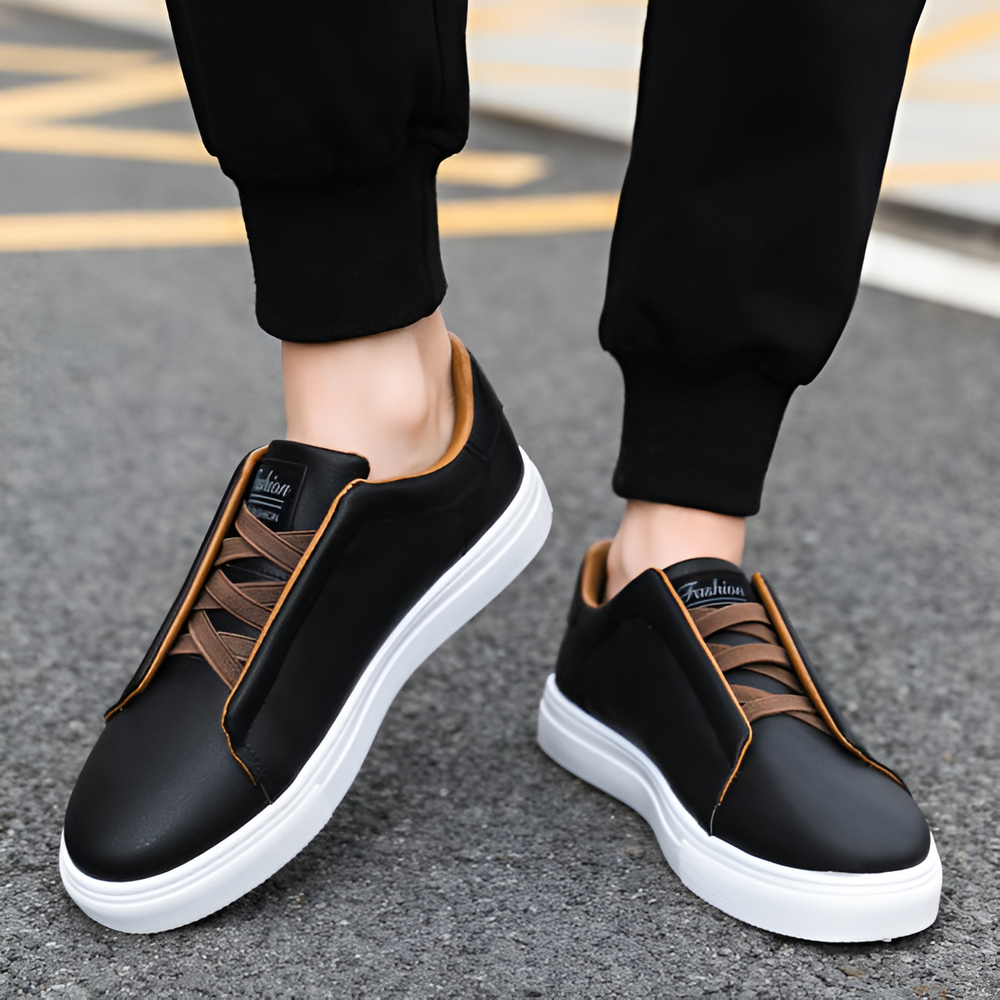 Octavian - Men's Sleek Leather Sneakers