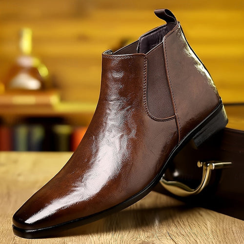 Malcolm - Men's Polished Leather Chelsea Boots