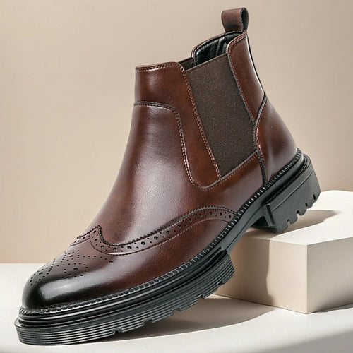Lionel - Men's Wingtip Brogue Chelsea Boots