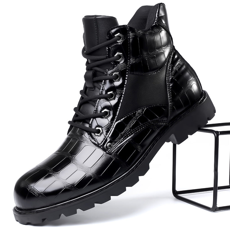 Jules - Men's Textured Croc Leather Boots