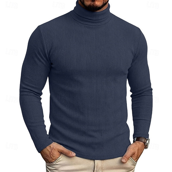 Gustav - Men's Textured Knit Turtleneck Sweater