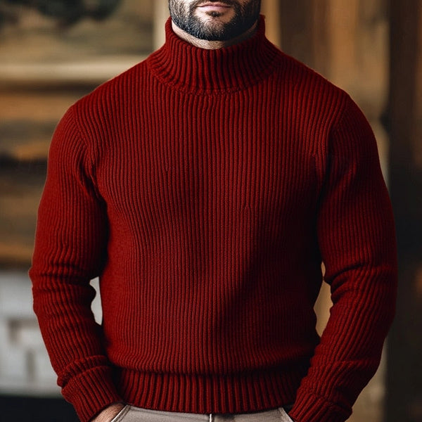 Hadrian - Men's Ribbed Knit Turtleneck Sweater