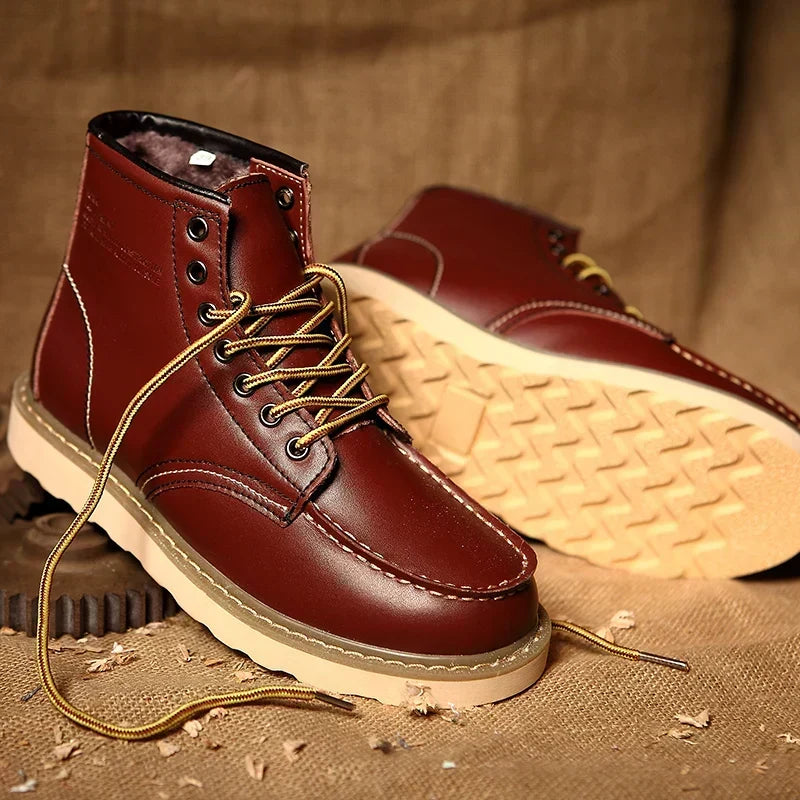 Kenneth - Men's Rugged Lace-Up Leather Boots