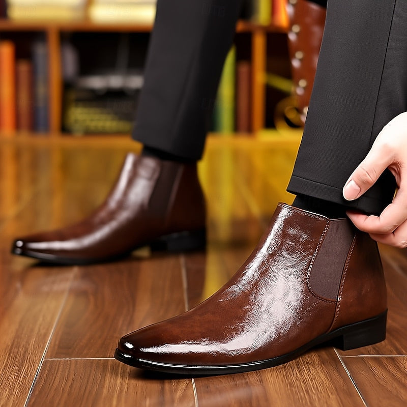 Malcolm - Men's Polished Leather Chelsea Boots
