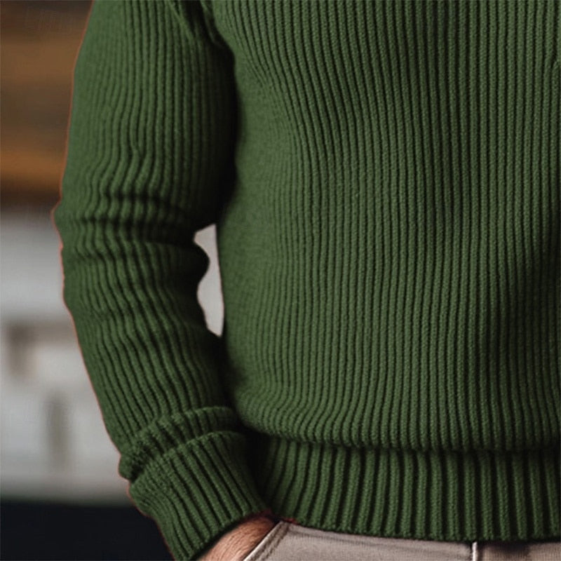 Hadrian - Men's Ribbed Knit Turtleneck Sweater