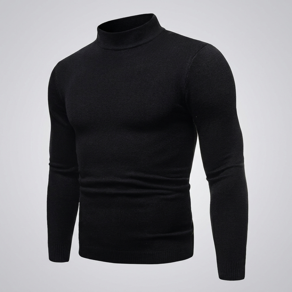 Harvey - Men's Fitted Fine-Knit Turtleneck Sweater