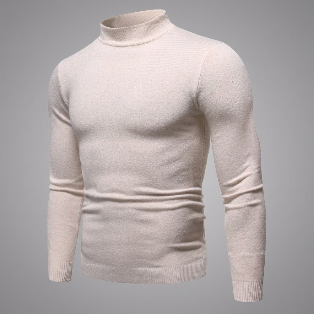 Harvey - Men's Fitted Fine-Knit Turtleneck Sweater