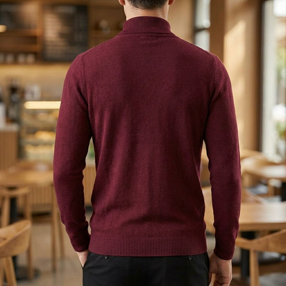 Harvey - Men's Fitted Fine-Knit Turtleneck Sweater