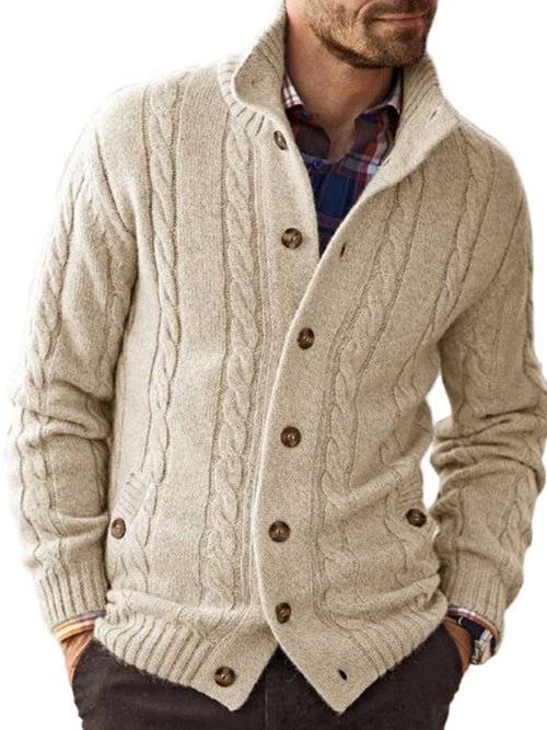Arnaud - Minimal Beige Cardigan