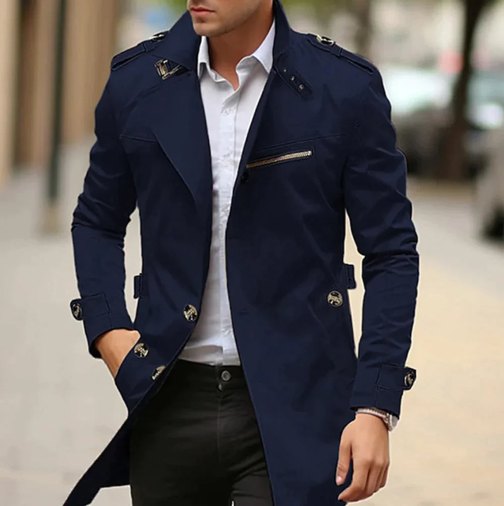 Barnaby - Men's Long Tailored Trench Coat