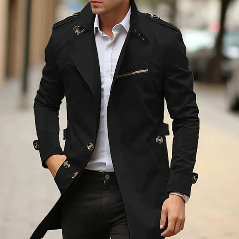 Barnaby - Men's Long Tailored Trench Coat
