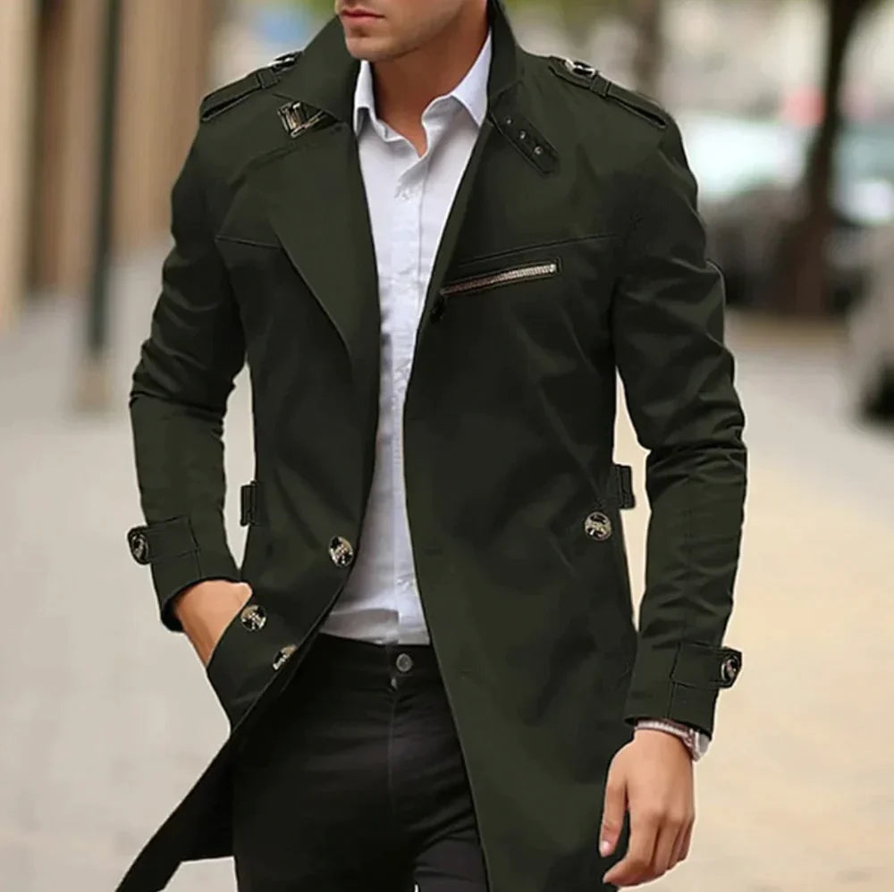 Barnaby - Men's Long Tailored Trench Coat