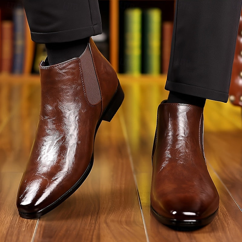 Malcolm - Men's Polished Leather Chelsea Boots