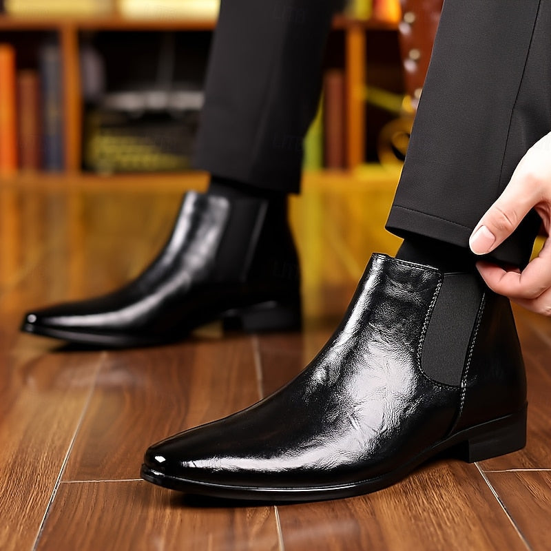 Malcolm - Men's Polished Leather Chelsea Boots
