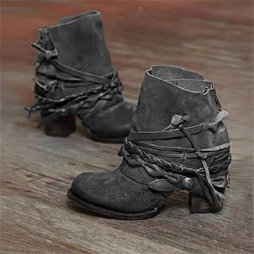 Lucienne - Women's Ankle-Height Leather Boots