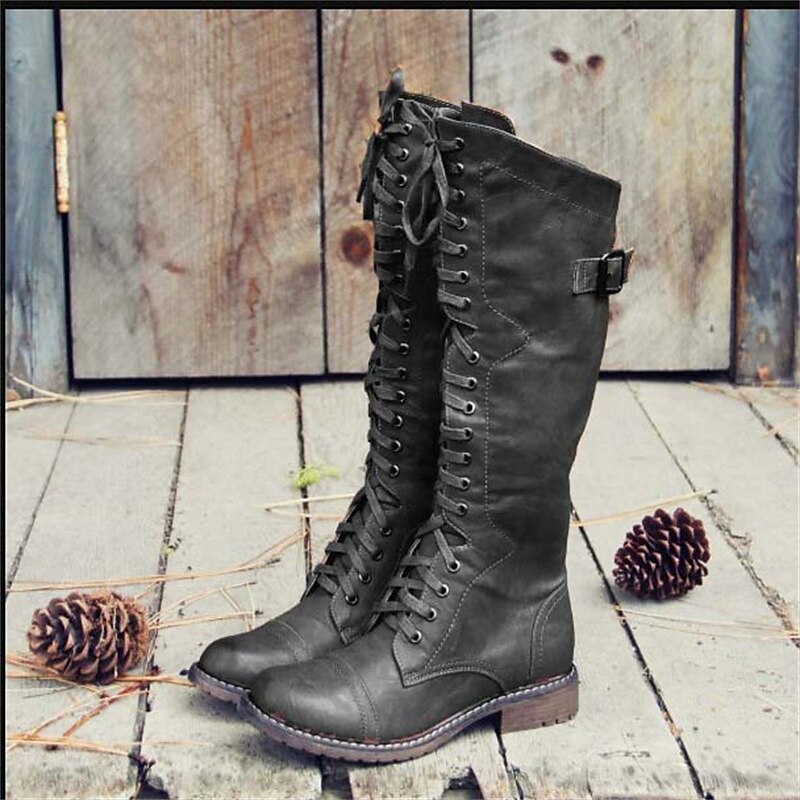 Odile - Women's Lace-Up Riding Knee Boots
