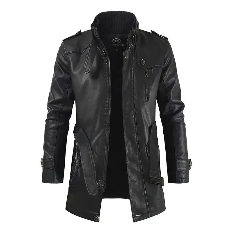 Arlo - Men's Long Biker Leather Jacket